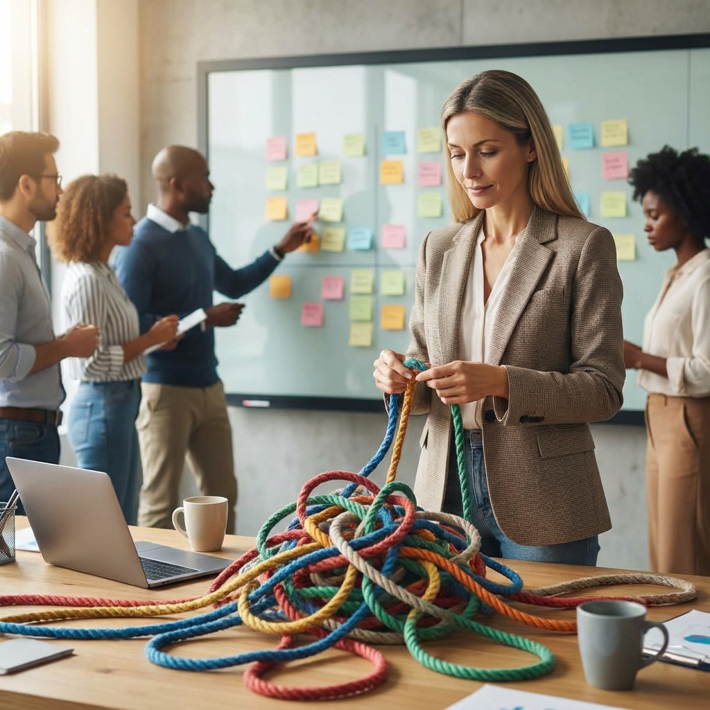 Scrum master facilitating a difficult conversation